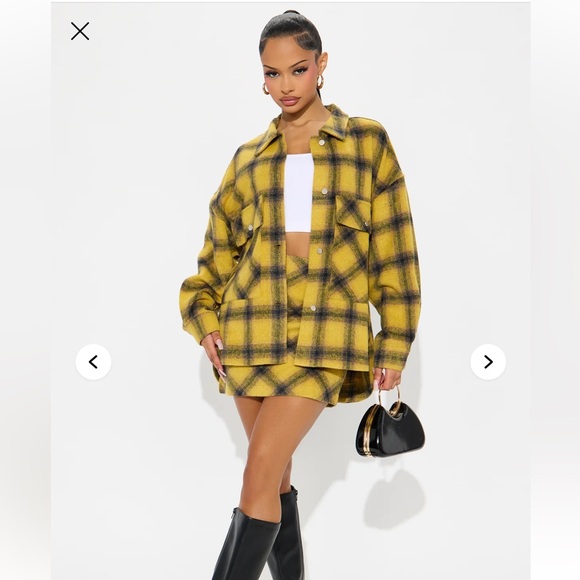 Fashion Nova Preppy Princess Plaid Skirt Set - Yellow/combo - Picture 2 of 5